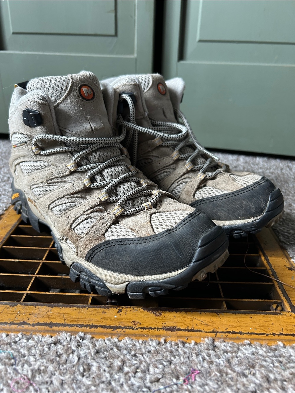 Merrell lightweight Taupe and Black Hiking Boots